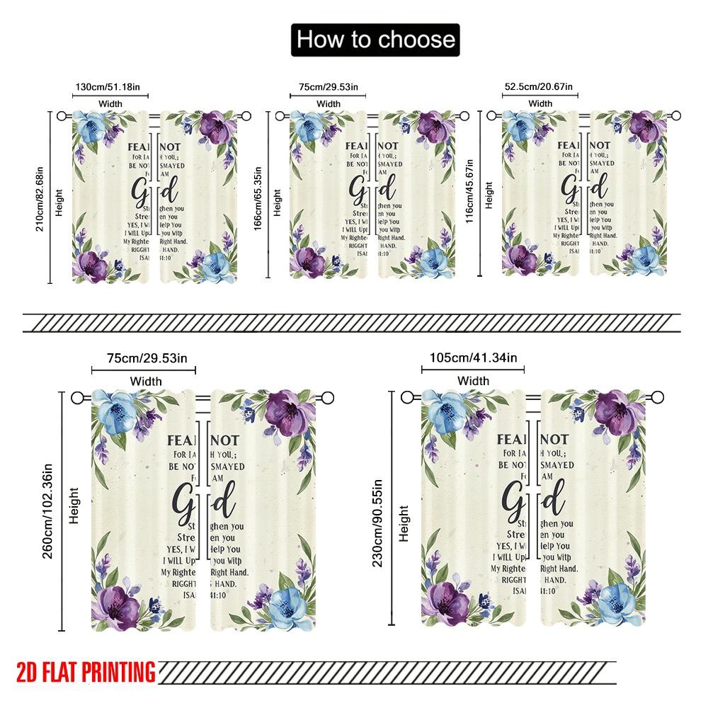 2pcs 2D Flat Printing Drapes Fear Not I Am Your God Polyester Without Electricity 0 Perfect for Indoor Celebrations Studio