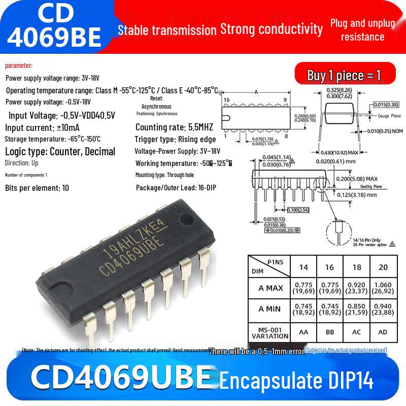 CD4017BE & CD4000 Series IC Chips (CD4001/11/66/82/106/4051/52/69/21/50/81)
