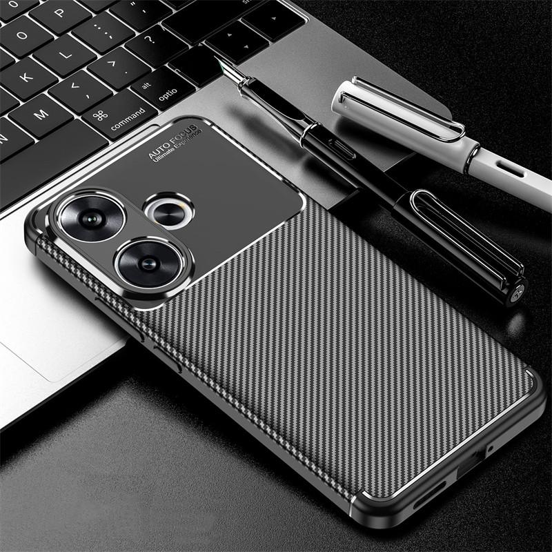 

Carbon Fiber Cover For Xiaomi Redmi Turbo 3 Case Anti-knock Soft Silicone Funda Redmi Turbo 3 Thin Phone Case For Redmi Turbo 3 For Redmi Turbo 3 чёрный