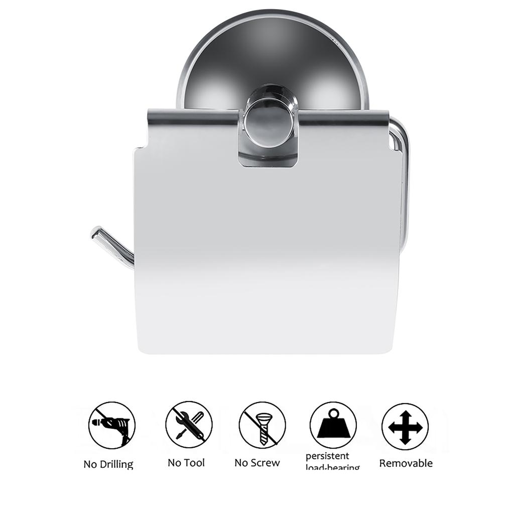1 Stück Edelstahl Badezimmer Toilette Wandmontiert Saugpapierrollenhalter Taschentuchhalter Neu