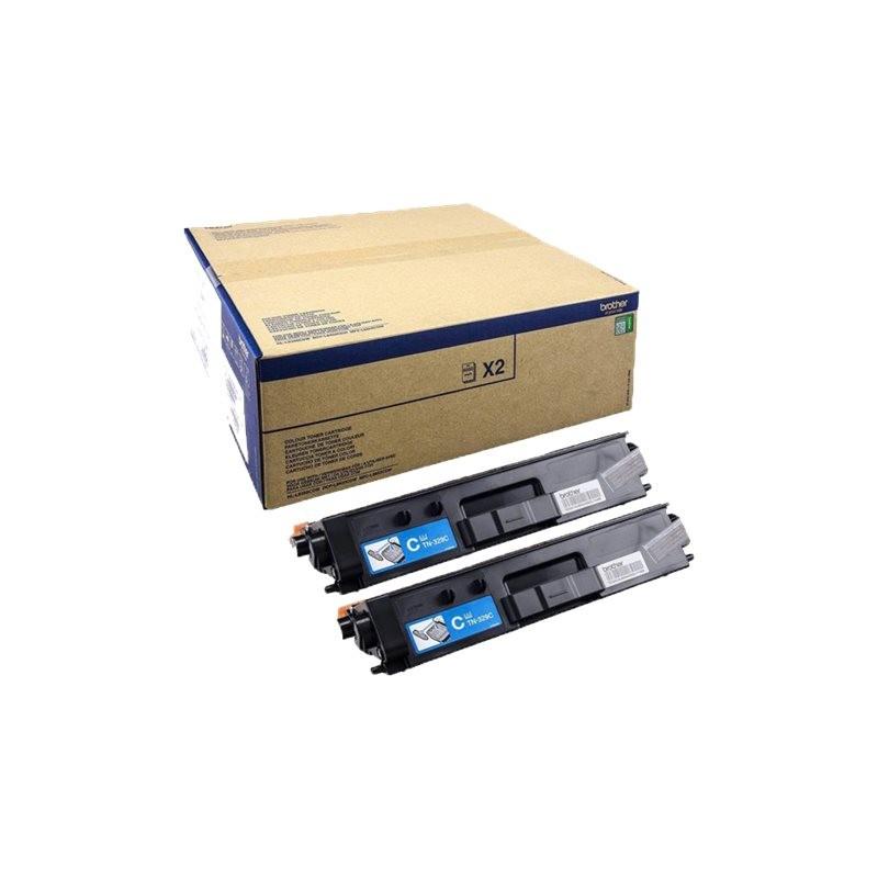 Brother TN329 Cyan Pack of 2 Original Toner Cartridges - TN329CTWIN-TN329CTWIN