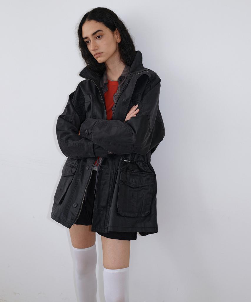 UUNE SCENE Vintage Washed Half Jacket_Black