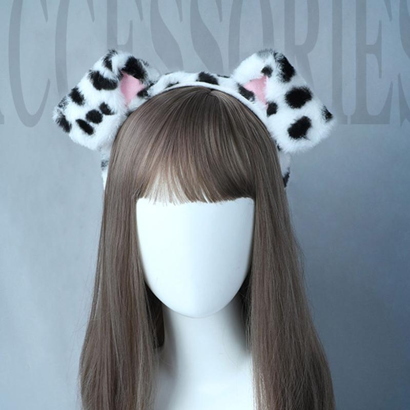 Cute Simulation Plush Animal Ear Headband Dog Ears Hair Hoop Furry Animal Ears Headwear for Birthday Party
