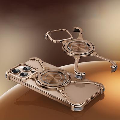 For iPhone 16 Pro Max 15 Pro 14 13 Case Frameless Aluminium Alloy Shockproof Luxury for Magsafe Magnetic Bracket Phone Cover