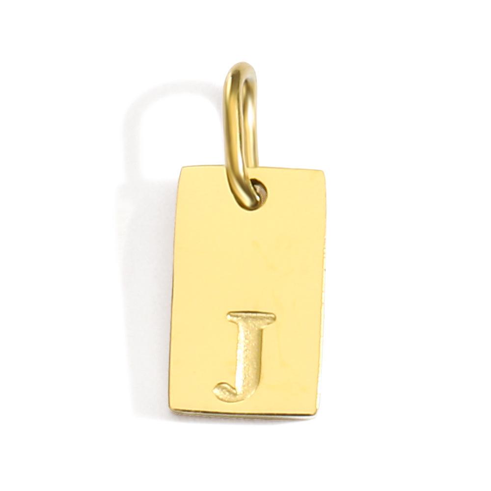 Gold-Plated Alphabet Pendant Accessories – 26 English Letters Stainless Steel for DIY Jewelry