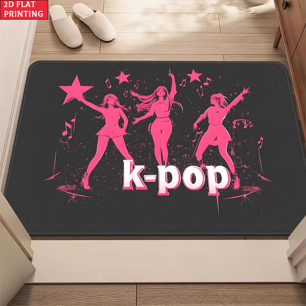 

1pc Pink K-Pop Dance Doormat Non-Slip Absorbent Microfiber Rug for Bedroom Living Room Entryway Outdoor 40x60cm 40x60cm