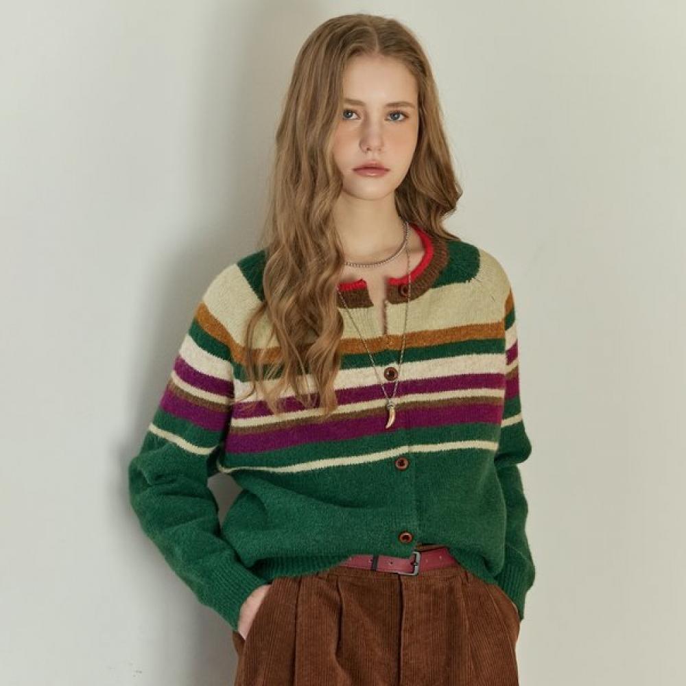 Maxza Multi Stripe Button Knit Cardigan painted/FREE