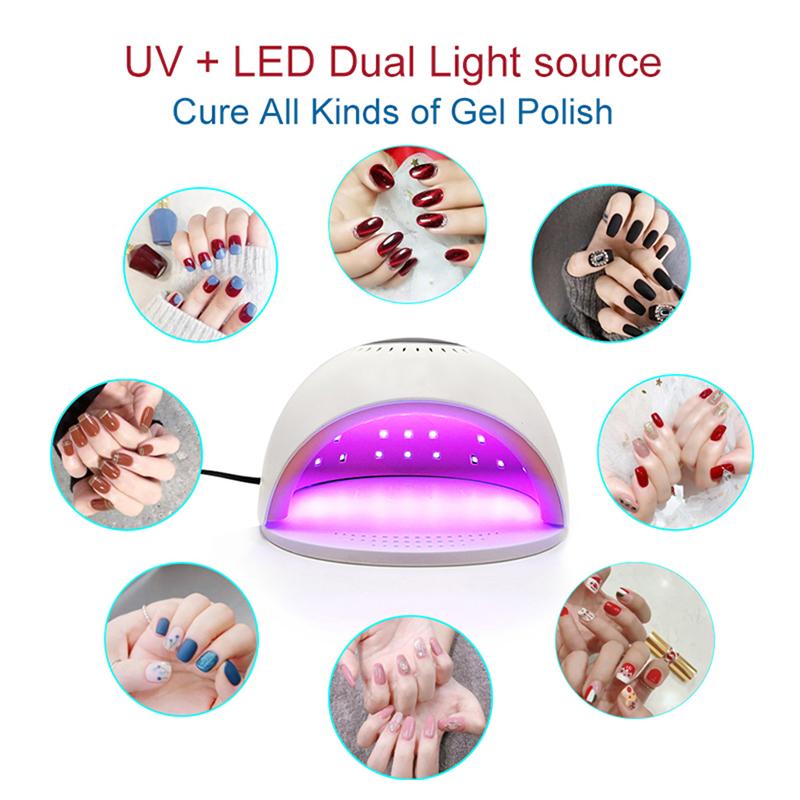 Red Light Nail Lamp Quick Drying Gel Polish With 30/60/120s Timer Auto Sensor Nail Art Machine For Salon