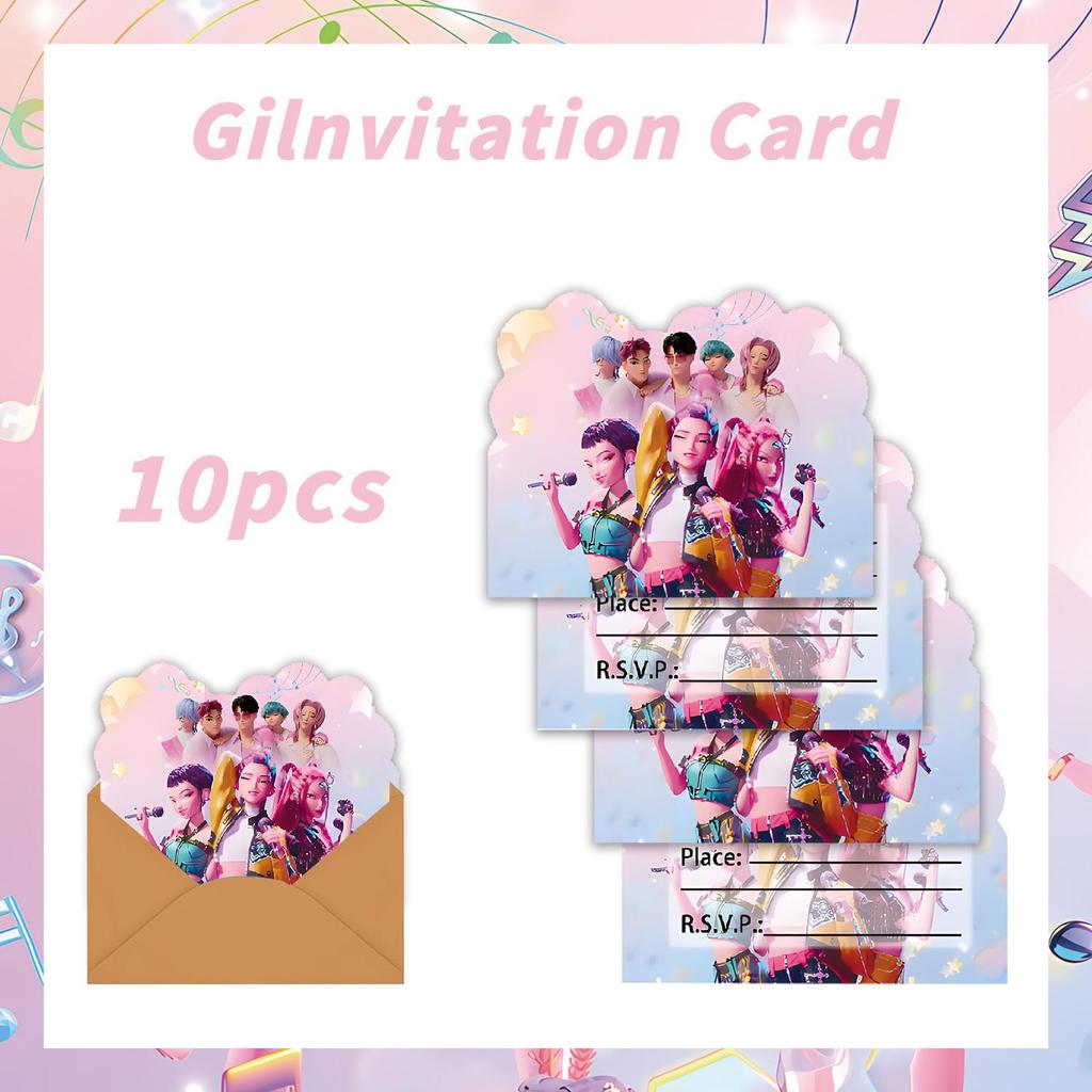 Blue KPOP Demon Hunter Girl Group Party Decor: Plates, Cups & Flags