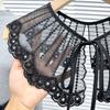 Black Hollow Out Embroidery Fake Collar Removable Shawl Sweater Skirt Sweet Decorative Collar Clothes Accessories