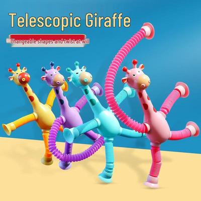 Telescopic Giraffe Robot Toy: Educational, Luminous, Creative Cartoon with Changeable Extension Tube for Kids