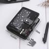 M5 Size Loose Leaf Notebook Leather Cover with Clear Window Zipper Pocket Journal for Daily Schedule Planning Scrapbooking