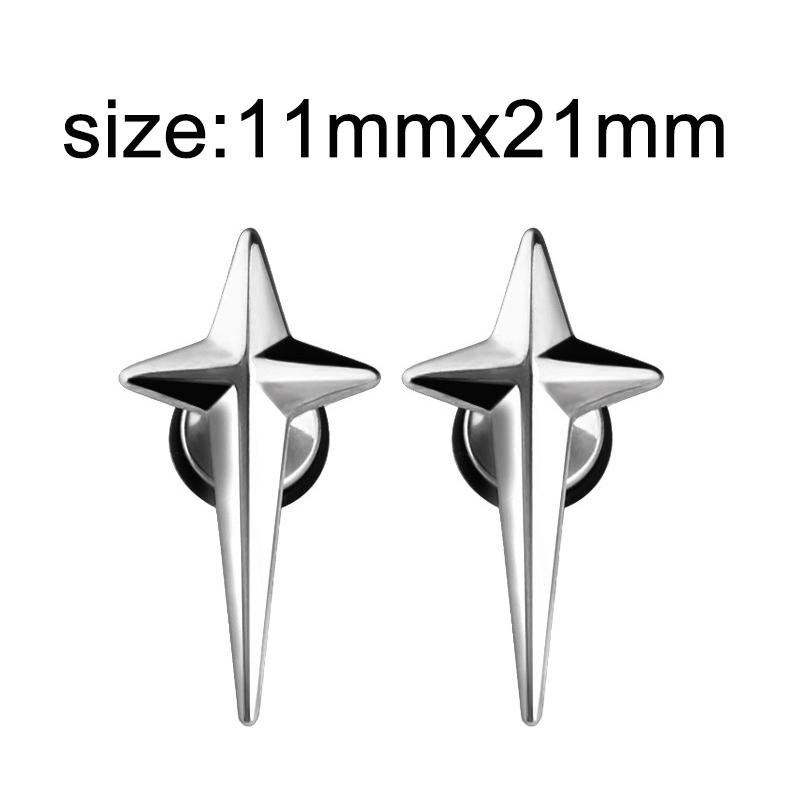 1 Pair Gothic Black Steel-Color Funny Screw Back Stud Earrings For Men/Women Round Ball Spike Cone Tip Stainless Steel Jewelry