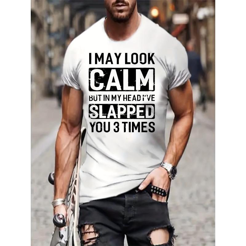 European sizes Men's Funny Slogan T-Shirt Print Casual Short Sleeve Round Neck Humor Tee for Parties, Casual Attire & Sarcasm Regular Fit