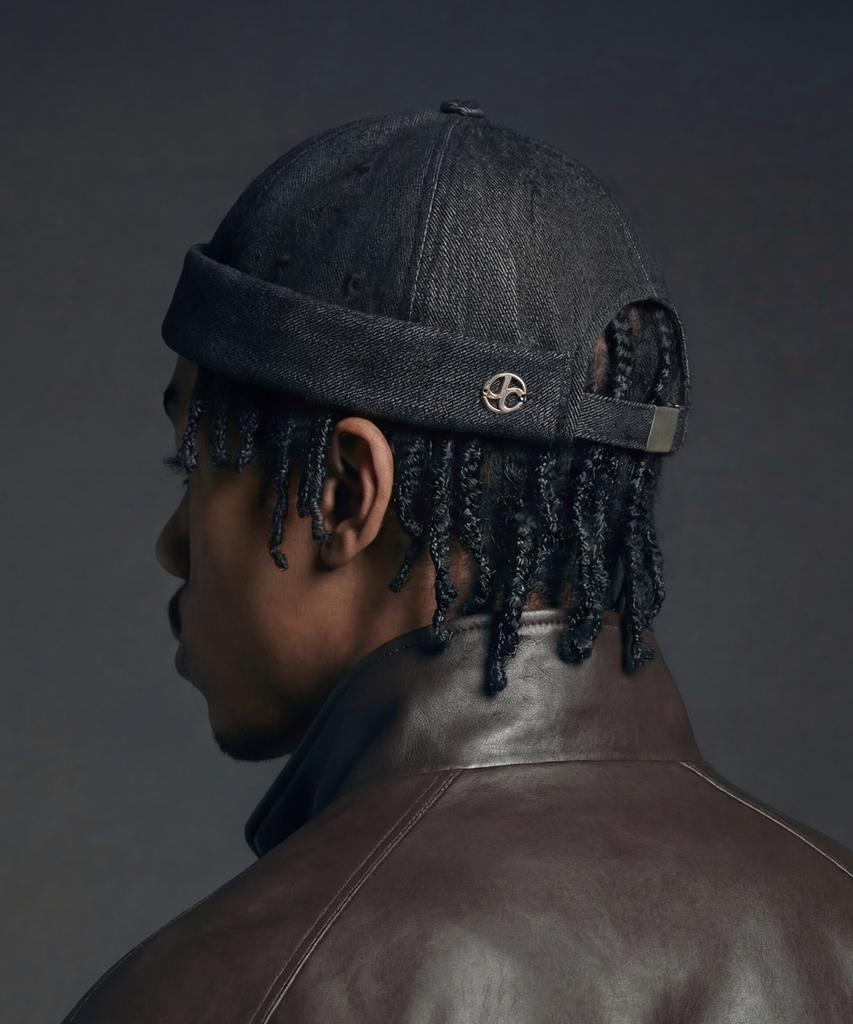 Eondeokeonteulol Big Size Oversized Denim Adjustable Brimless Watch Cap Unisex Beanie Hat Uc / Over Fit Brimless / Denim Bk