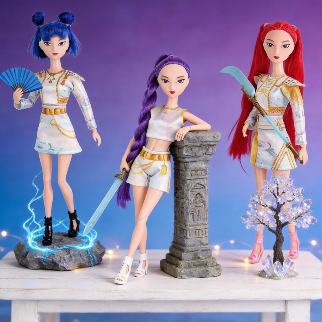 Kpop Demon Hunters Rumi Mira Zoey Articulated Doll With Led Lights And Music For Collectors
