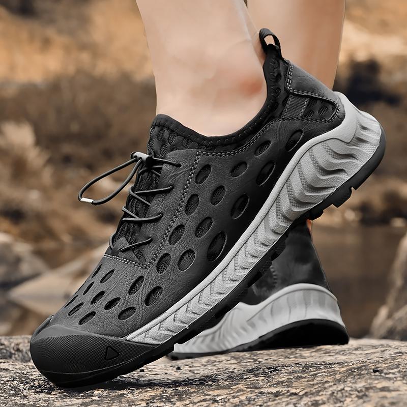 38-46 Summer Men's Large Handcrafted Mesh Breathable Hole Shoes Outdoor Casual Running Shoes Hiking Shoes