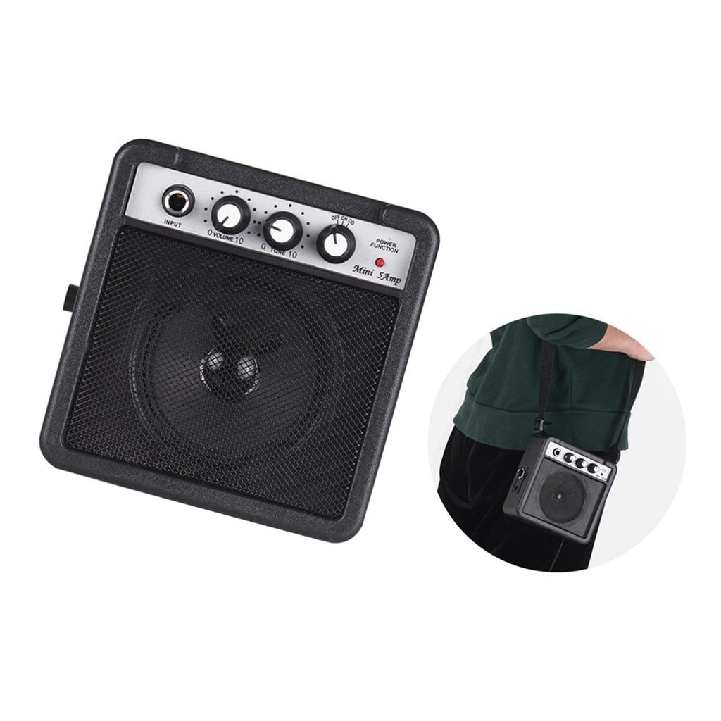 5W Mini Guitar Amplifier Amp Speaker with 3.5mm & 6.35mm Inputs 1 4 Inch Output Supports Volume Tone Adjustment
