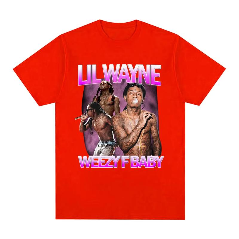 Rapper Lil Wayne Tričko Weezy F Baby Grafická Trička Unisex Dámské Vintage Punk Krátký Rukáv Oversized Tričko Hip Hop Streetwear