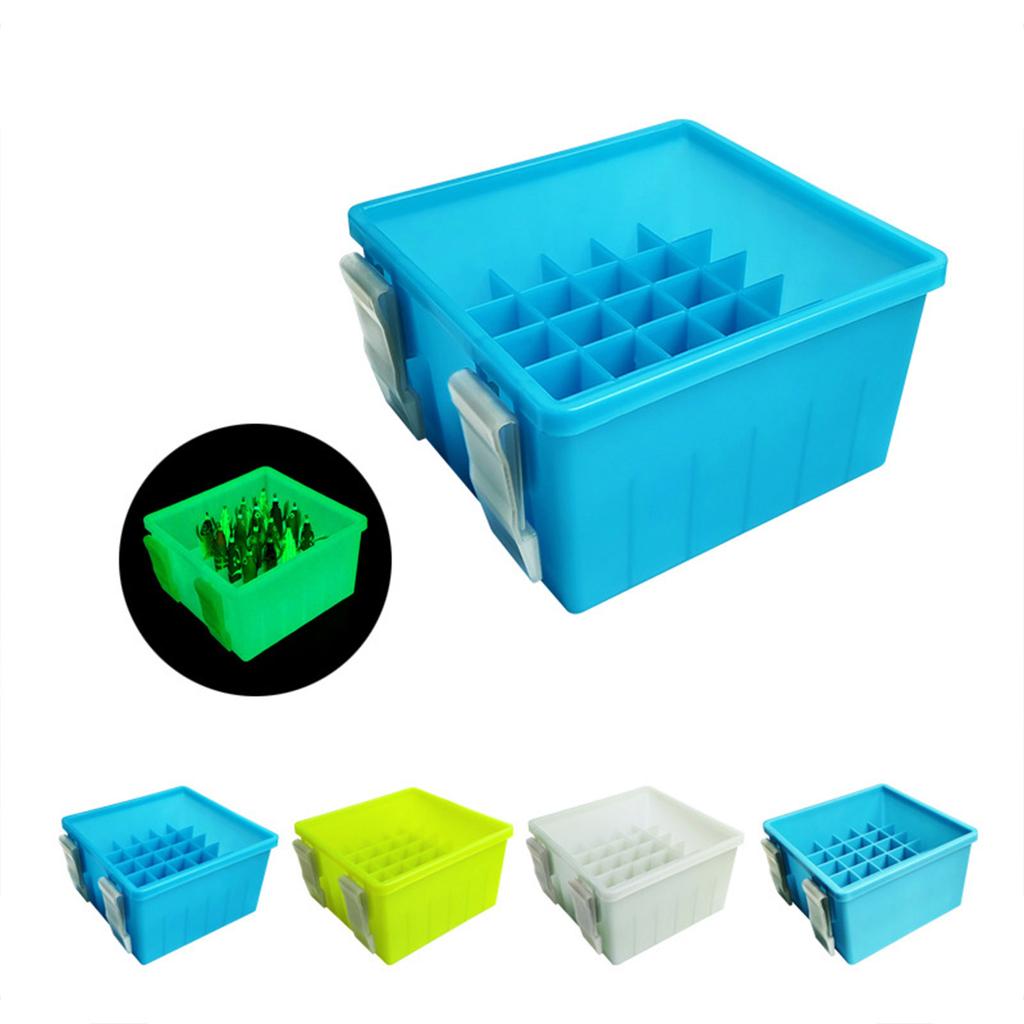 36 Grid Fishing Box Lined Box Webfoot Lures Storage Case Lures Baits Organizer Box Minnow Squid Jig Hard Baits Container