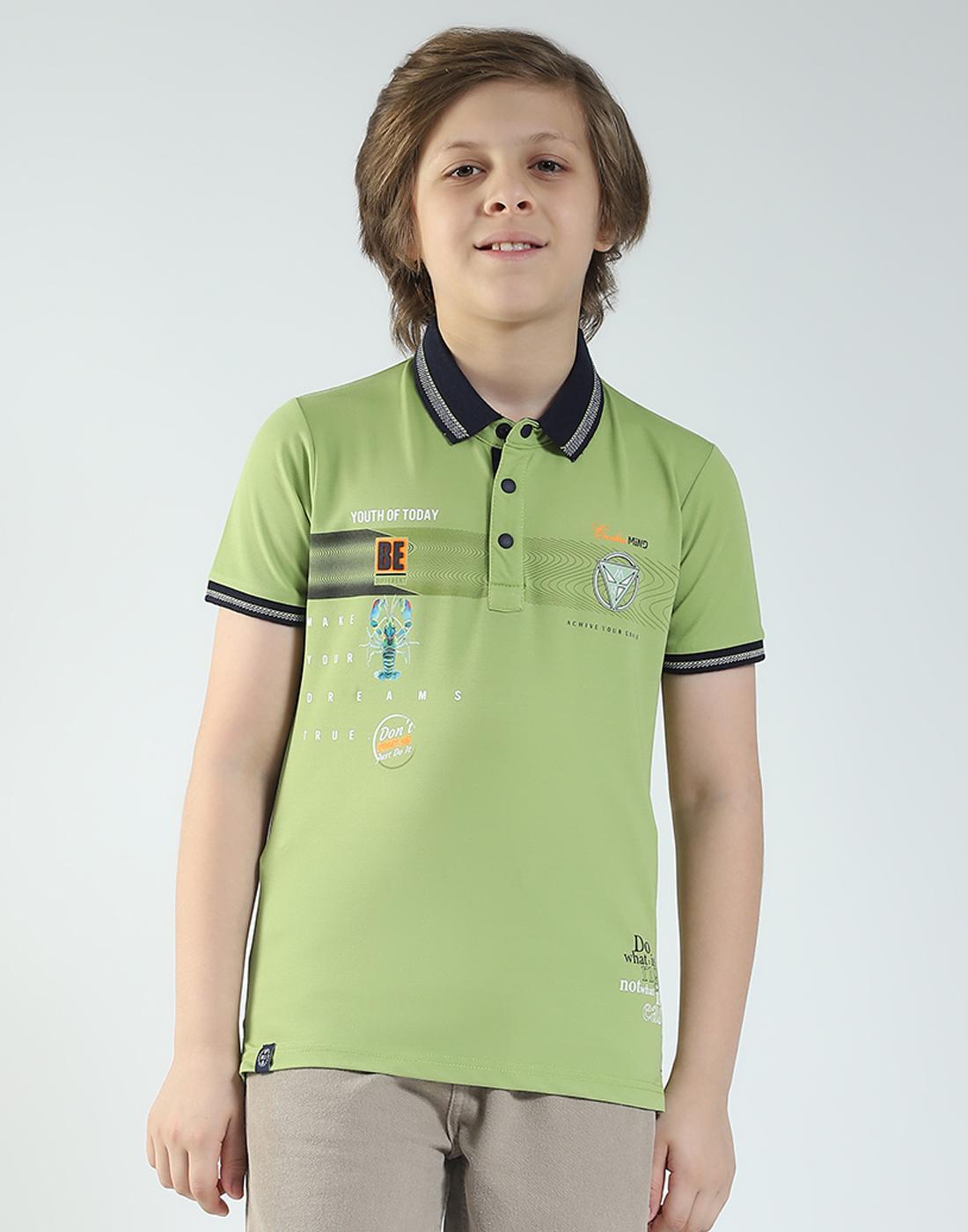 

Monte Carlo Boys s Regular Fit Printed Polo Half Sleeve T-Shirt 9-10 Years зелёный