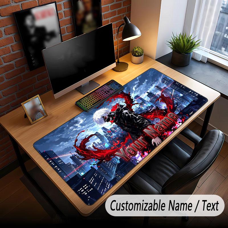 Custom Name Extended Mouse Pad,Tokyo Ghoul Gaming Desk Mat For Home Office Desktop Decor