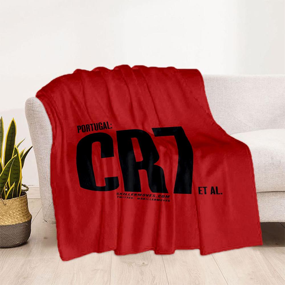 Ronaldo Cr7 Football Legend Blanket Warmthful Decor Perfect for Office Bedding Seaside All-Season Use Modern Ideal Gift For Birthday Valentine'S Day