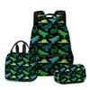 Classic Novelty Peculiar Cool Dinosaur 3D Printed 3pcs/Set Student School Bags Laptop Daypack Backpack Lunch Bag Pencil Case
