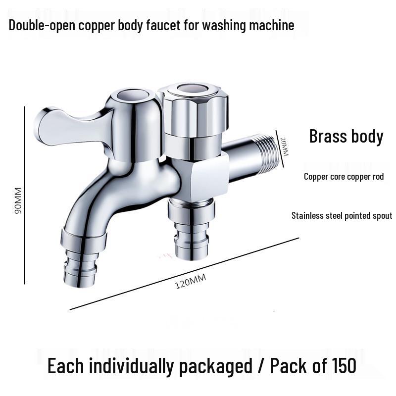 Dual-Outlet 4-Point Washing Machine Faucet with Household Switch