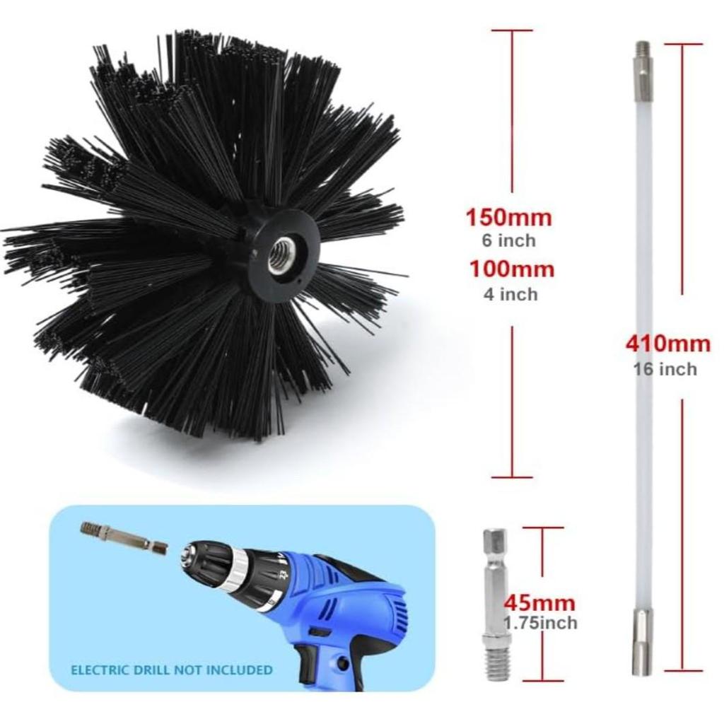20Ft Chimney & Dryer Duct Cleaning Brush Tool Kit
