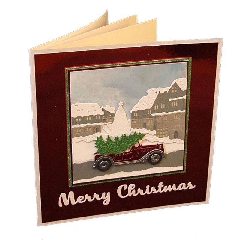 1pc Truck Carriage Christmas Tree Die Metal Cutting Dies Stencil for DIY Scrapbooking Album Embossing Paper Card Decorative Template
