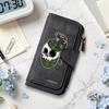 Gothic Skull Grenade Pattern Bifold Long Wallet Fashion Portable Multi Card Slot Purse for Daily Use