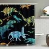 Modern Bathroom Decor Shower Curtain With Skiers Trees White Print Waterproof Fabric For Bathrooms Green Pine Tree Pattern Size