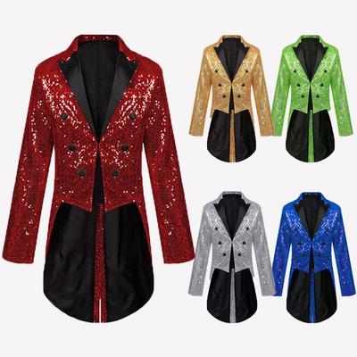 Men's Sequined Tailcoat Suit for Banquet, Performance, or Nightclub