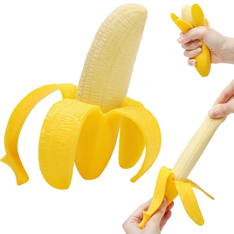 Super Stretchy Banana,Squishy Banana Fidget Stress Relief Toy For Kid And Adults,Super Soft Stress Relief Banana Party Favors