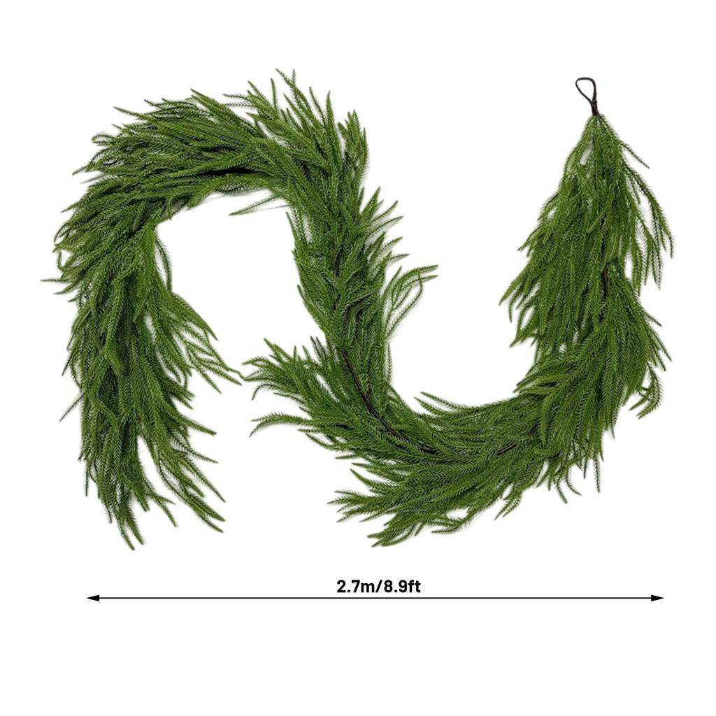 Christmas Vine Artificial Green Plant Festive Holiday Door Stair Hanging Decor Collectible Christmas Home Decor Gift Ornament