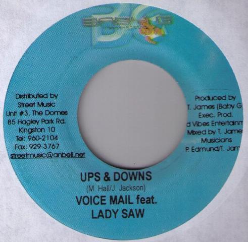 

7inch Record VOICEMAIL, LADY SAW - Ups & Downs NONE Baby G Producti Jamaica Reggae, Ska & Dub Used