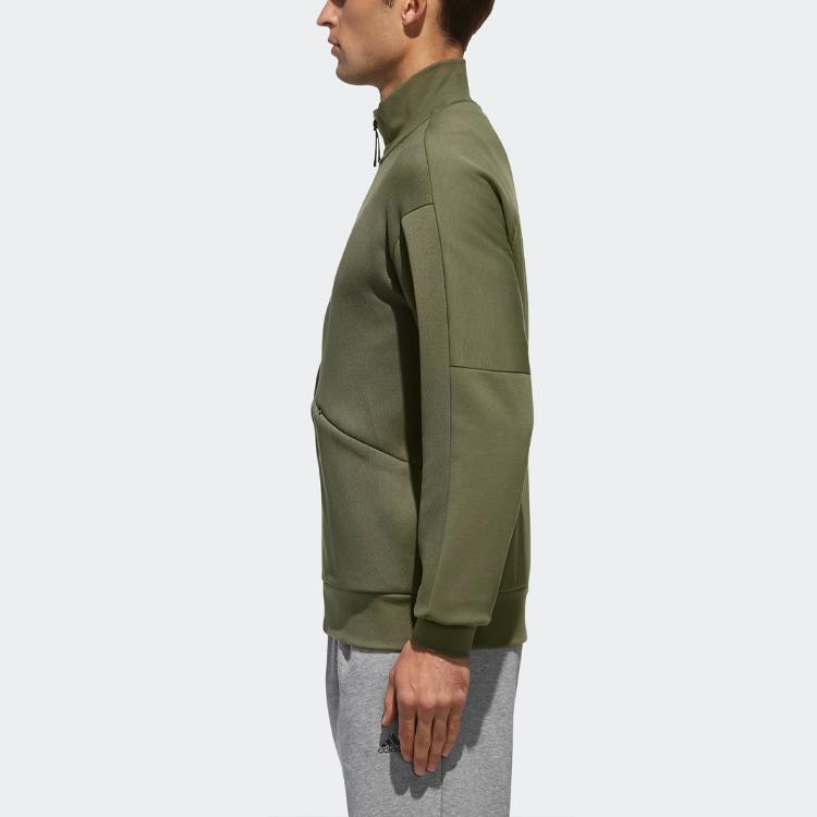 Adidas Jackets Men's Basic Green Stand Collar Moderate Instructor DM5190