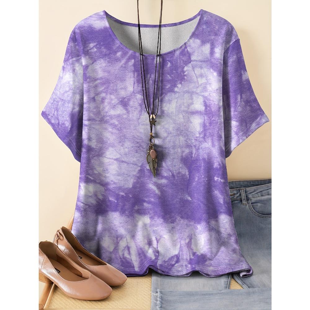 Summer Women's Vintage Style Flower Round Neck T-shirt 3D Printed Short Sleeved Fashionable Comfortable Soft Breathable Large Loose T-shirt