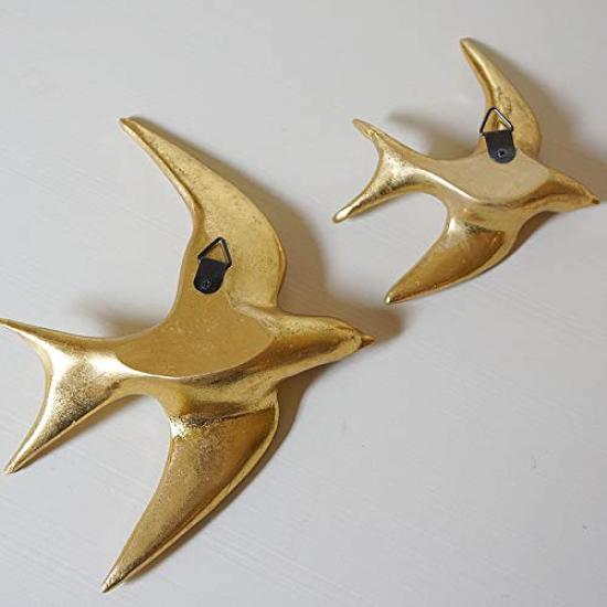 Wall Decor Birds, Small & Large Sizes, Set of 2 (Gold)