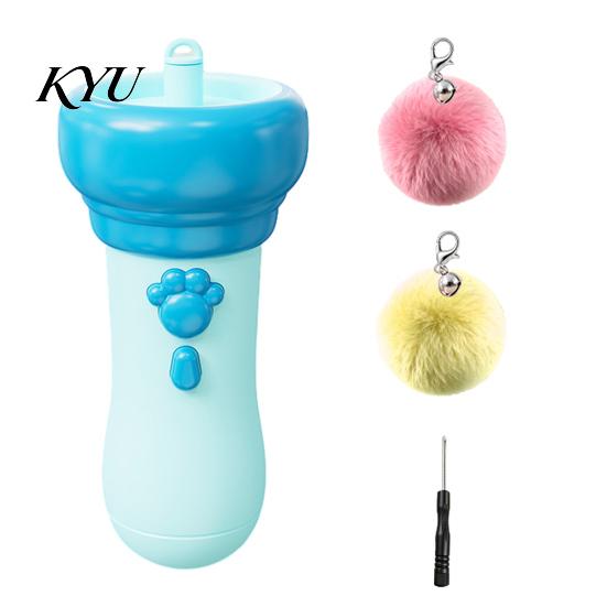 Automatic Retractable Plush Balls Electric Cat Ball Launcher, Interactive Toy One-Click Recycling, Toys for Indoor Cats with Bells Bored Kittens
