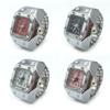 Stylish Alloy Silver Shell Ring Watch with Large & Small Numbers for Men & Women