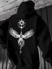 Pullover Hooded Sweatshirt Unisex Men Women Phoenix Graphic Print Hoodie Streetwear Long Sleeve Tops With Kangaroo Pocket