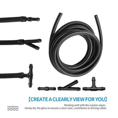 Tubo Lavavetri Auto 2/3/4m Con Kit Connettori Ugello Getto Spruzzatore Parabrezza Auto Tubo Acqua Tubo Fluido