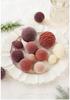 Irregular Shape Flocked Christmas Ball Ornaments - Holiday Tree Decoration Set