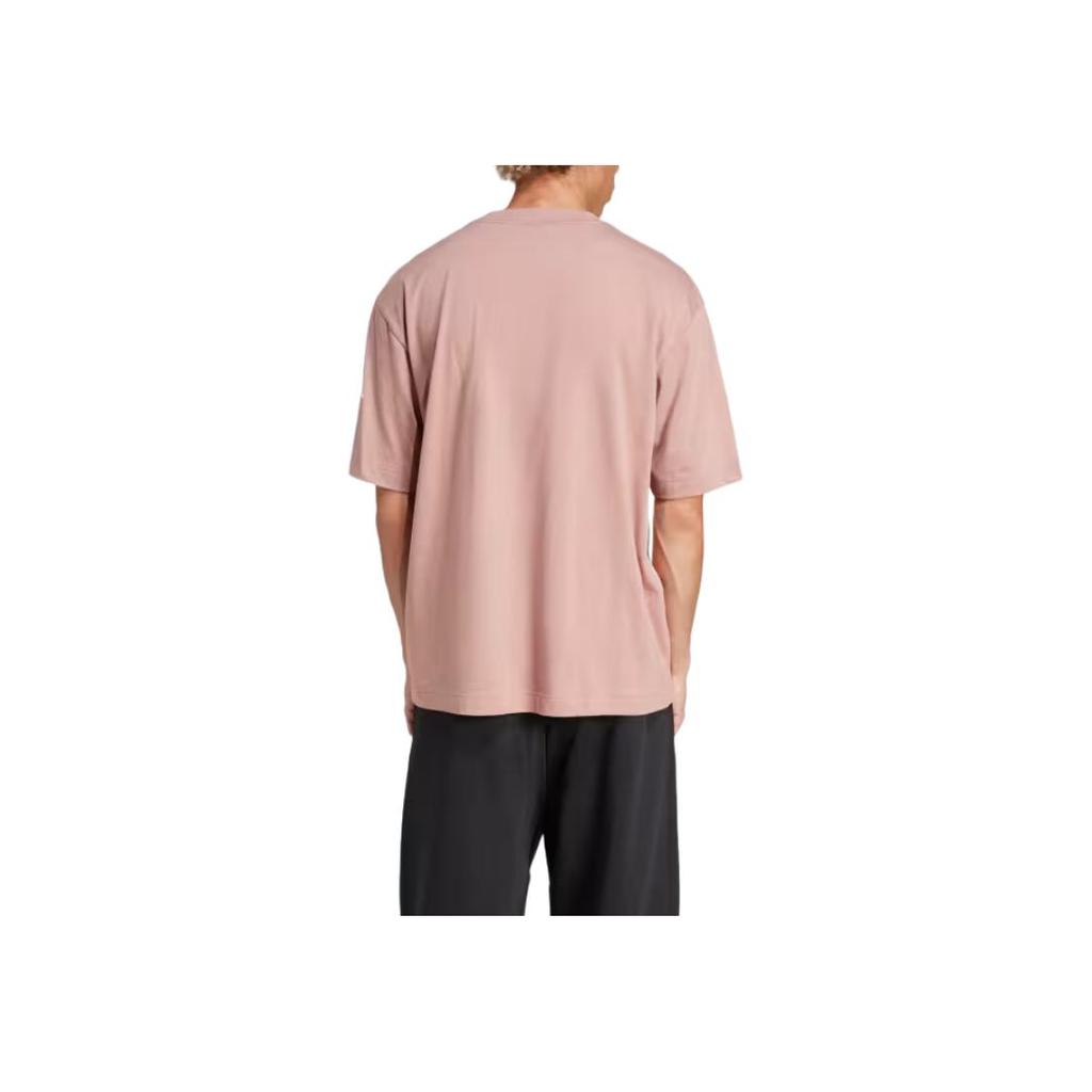 Adidas Essentials Loose Fit 3 Bar Logo Tee Men Tops Pink JF3620