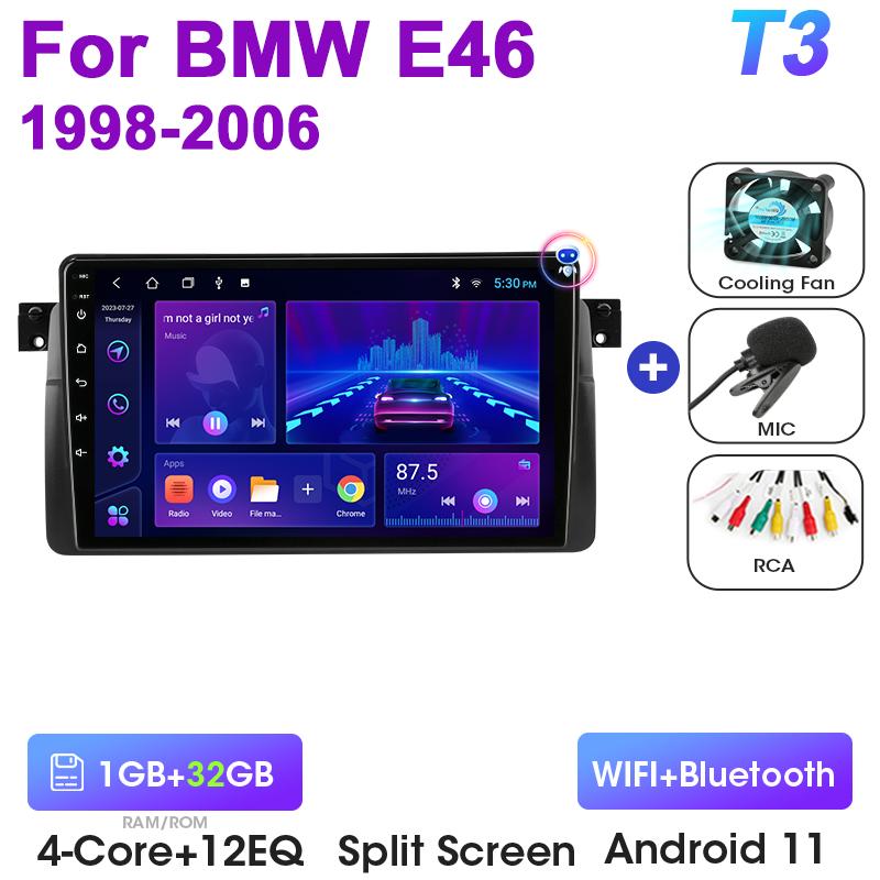 Android 12 Car Radio For BMW E46 M3 X5 1998-2006 2 Din GPS Navigation 4G Carplay Auto Stereo Intelligent Systems Smart Autoradio