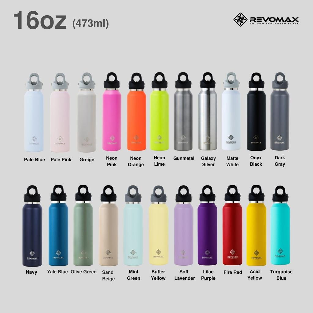 Carbonated Water Stainless Cold Vacuum Gift REVOMAX REVOMAX Official16oz (473ml) Bottle, Steel, 18-Hour Hot/36-Hour Retention, Insulated, Bottle,