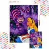 Diamond Painting Full Drill Mosaic Artwork Alice In Wonderland Cheshire Cat Handmade Diy Home Decoration Gift