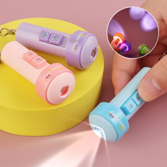 Mini Flashlight Keychain Cute Toy Flashlight Small Portable Flashlights for Kids Candy Colors Cat Toy Portable Keychain Gift